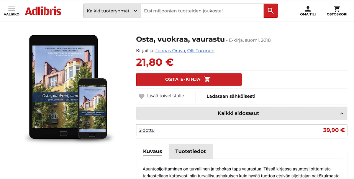 Ostaa, vuokraa ja vaurastu -kirja